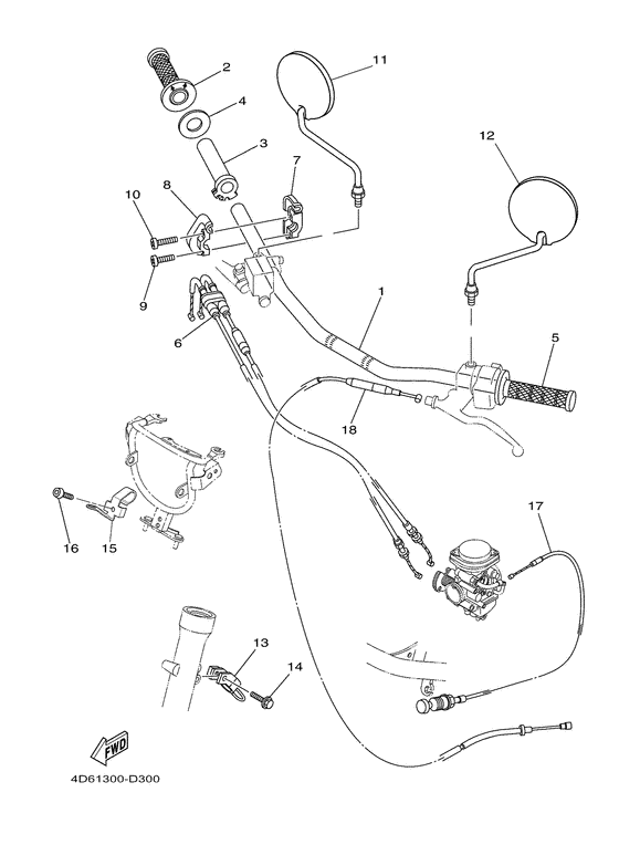 Steering handle & cable