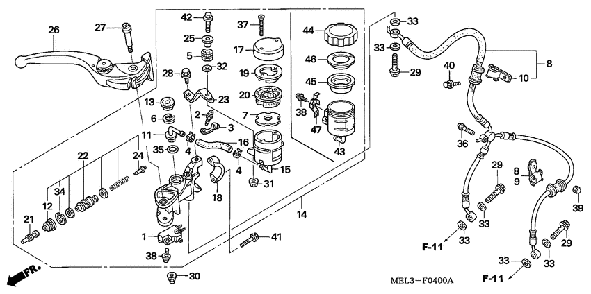 Fr. brake master cylinder