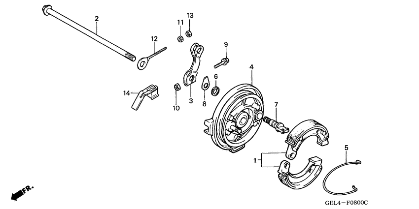 XR50R Задний тормоз