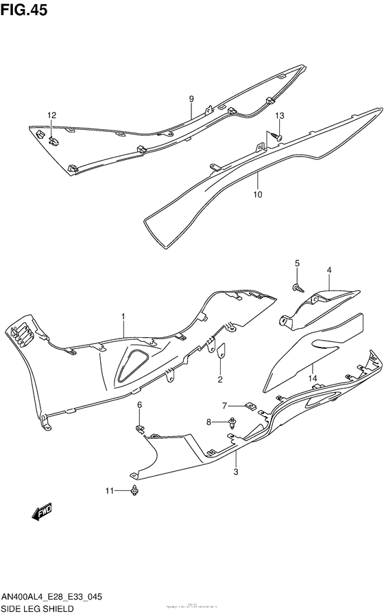 AN400 (ABS) Side Leg Shield (An400Zal4 E28)
