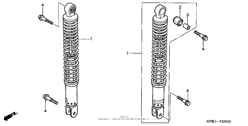 NSS250 Задние амортизаторы