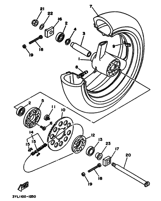 Rear wheel complete assy