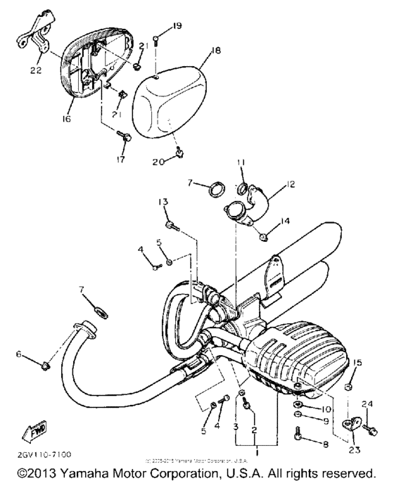 XV535U Выхлопная система