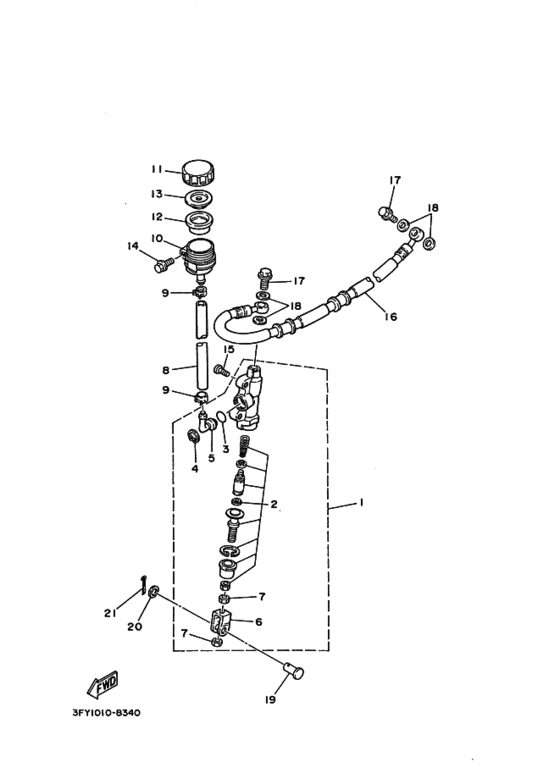 TDR80 Rr master cylinder assy