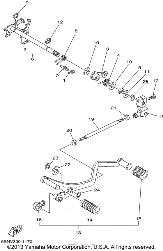 XVS650A Вал переключения