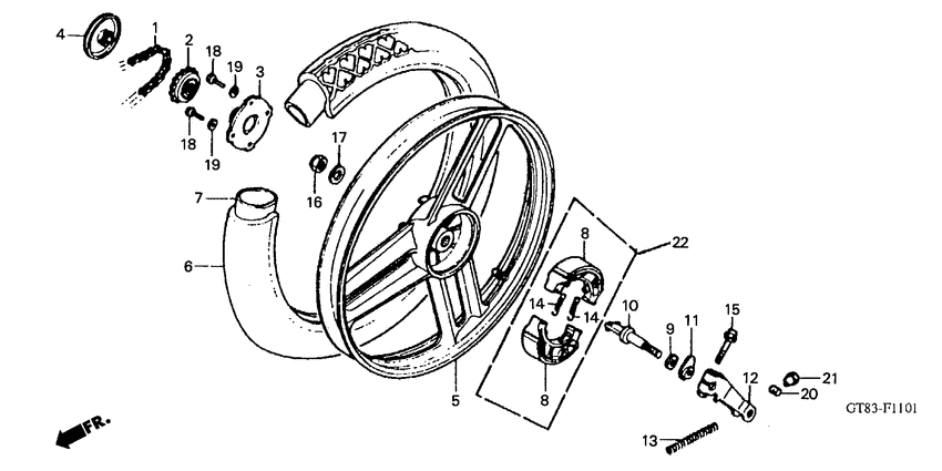 Rear wheel complete assy