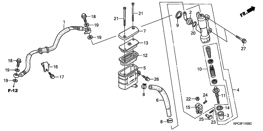 Rr. brake master cylinder