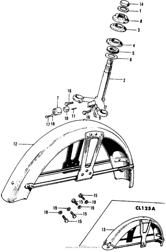 Steering stem + front fender
