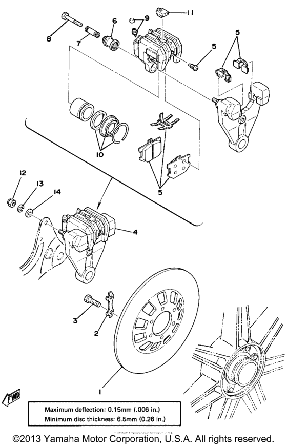 Rear disc brake - caliper