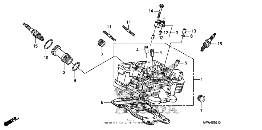 VT1300CS (ABS) Задняя головка цилиндров