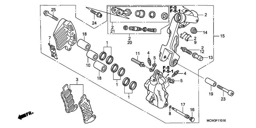 L. front brake caliper