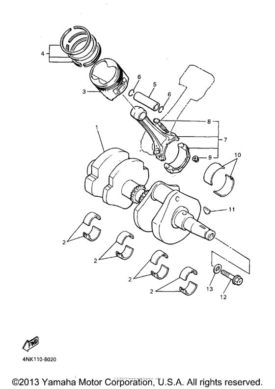 XVZ13AJ Коленчатый вал и Поршень