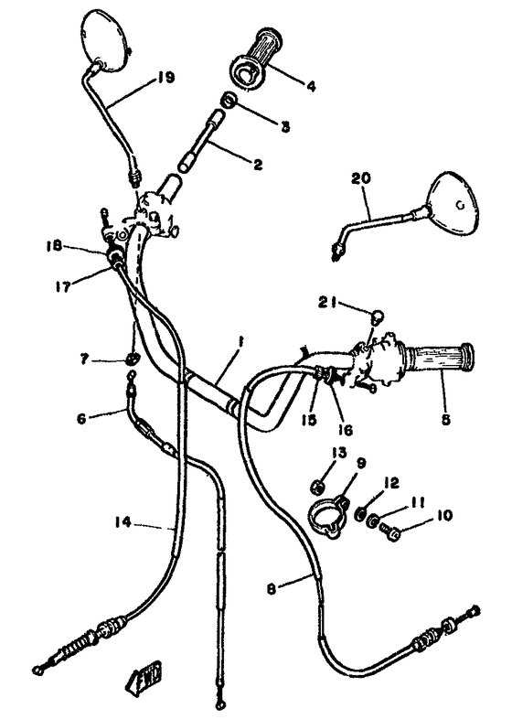 Handlebar. cable