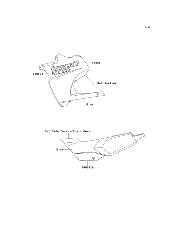 KLE500 Наклейки (синие)