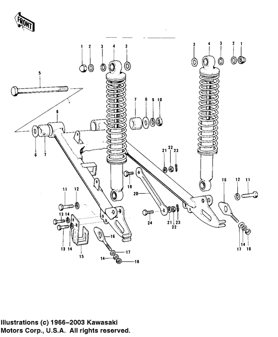 Swing arm/shock absorbers