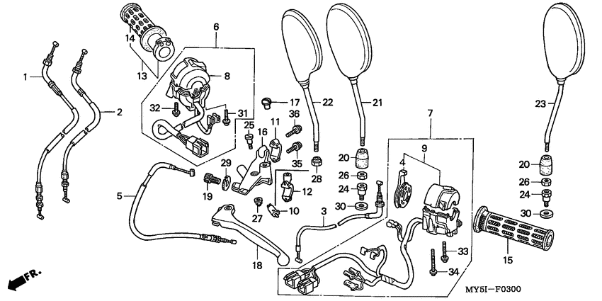 Handle lever/switch/cable