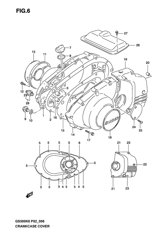 Crankcase cover ass`y  (v