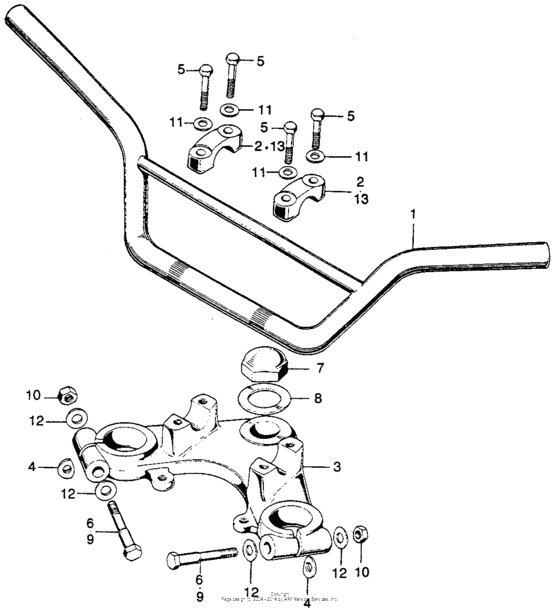 Handlebar + fork top bridge