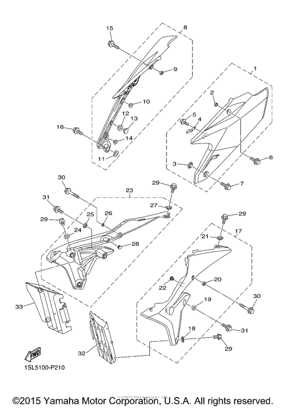 YZ450FFW Боковые обтекатели