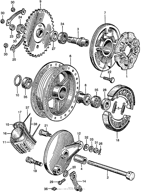 Ca160 rear wheel
