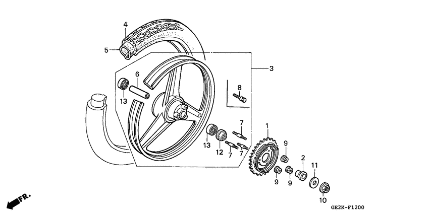 Rear wheel complete assy