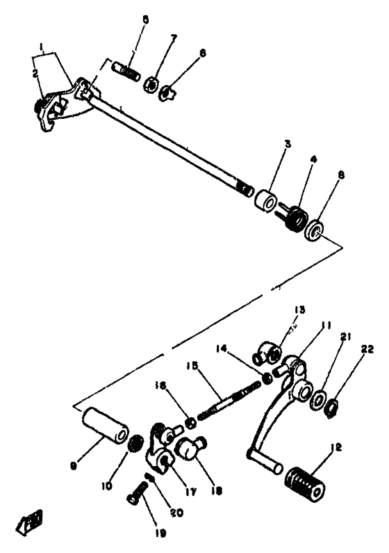 Shift shaft. pedal