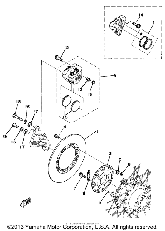 Rear disc brake - caliper