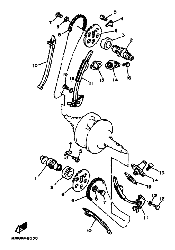 XV125 Arbre a cames. chaine
