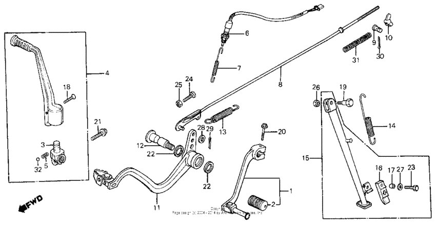 Pedal + side stand