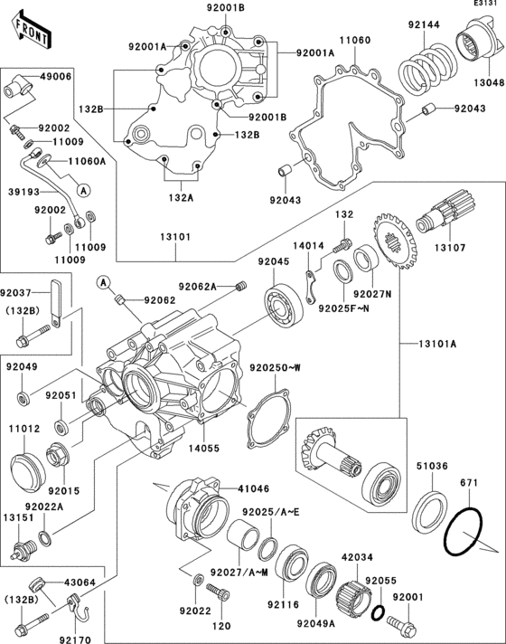 Front bevel gear(1/2)