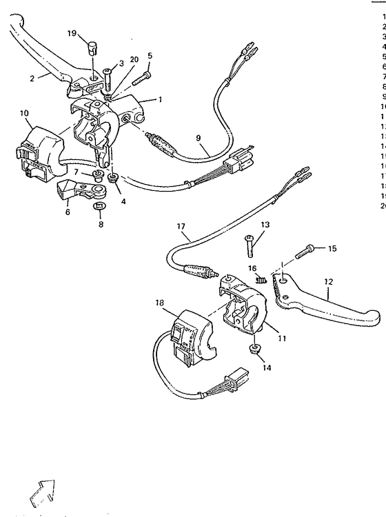 Handle switch. lever