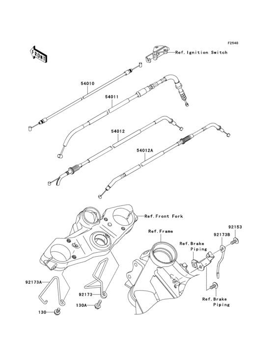 KLE650 Тросы управления