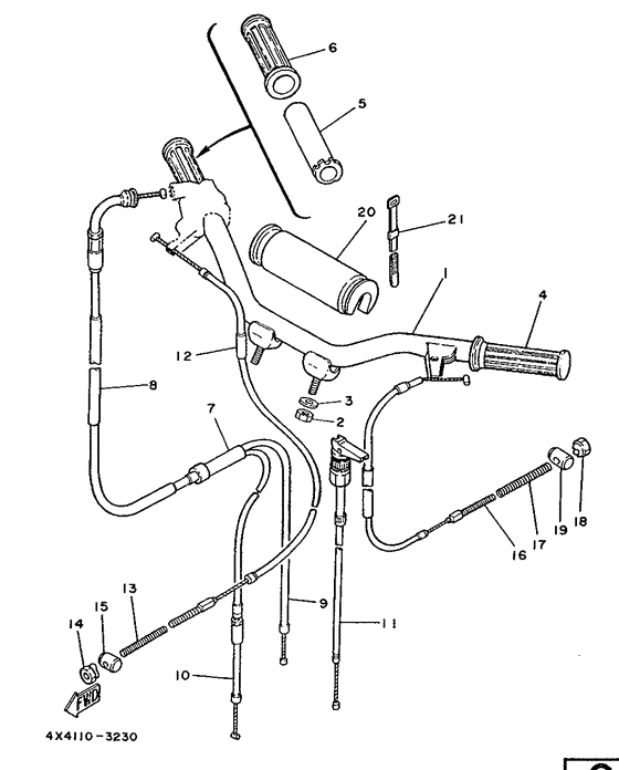 Steering handle. cable