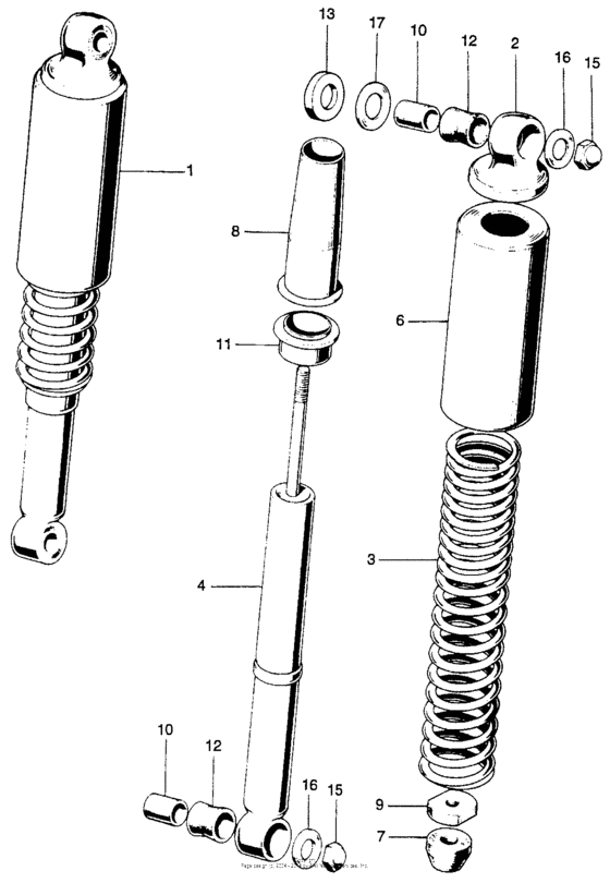 Cb100 rear shock absorber k2