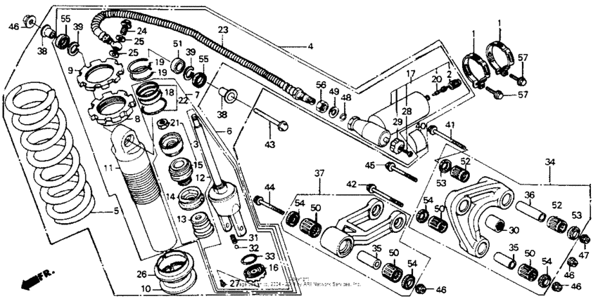 Rear shock absorber 90-91