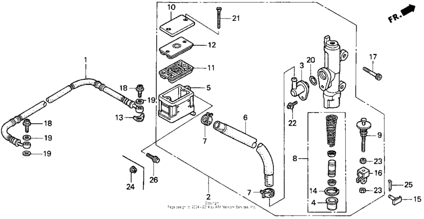 Rr. brake master cyl. 90-93