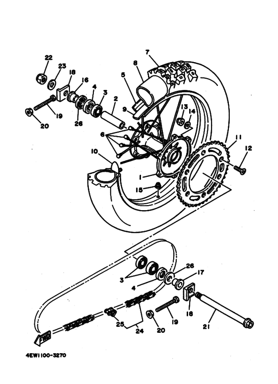 Rear wheel complete assy
