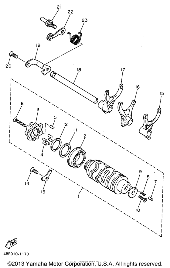XJ600SHC Вилки переключения