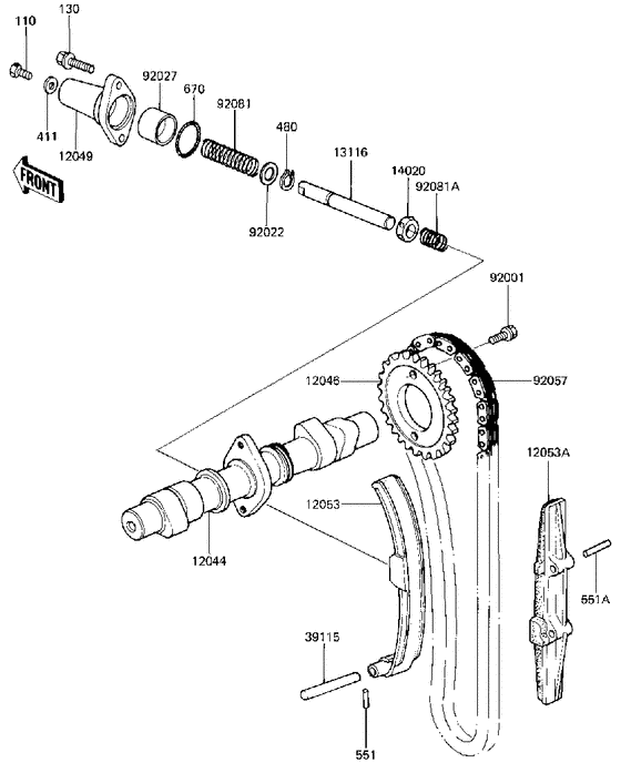 Camshaft/chain/tensioner
