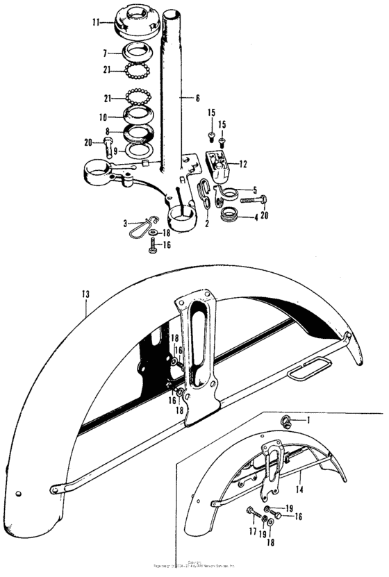 Steering stem + front fender