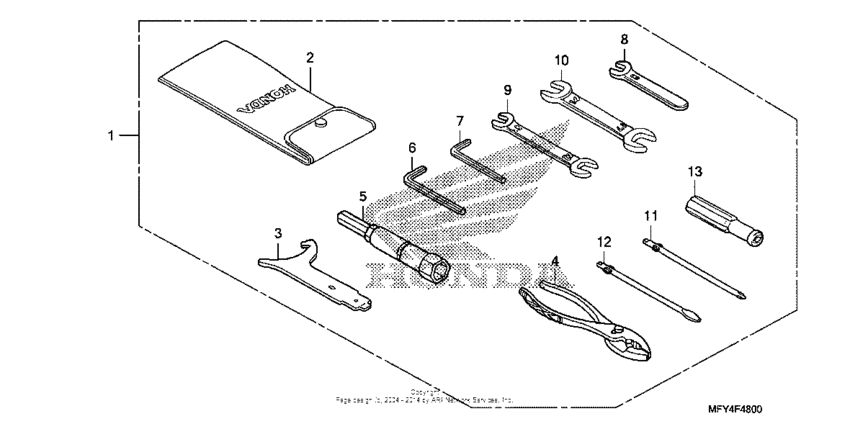 VT1300CR (ABS) Инструмент