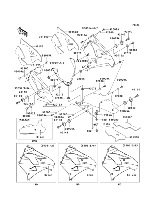 Cowling lowers(zx900-f1h)