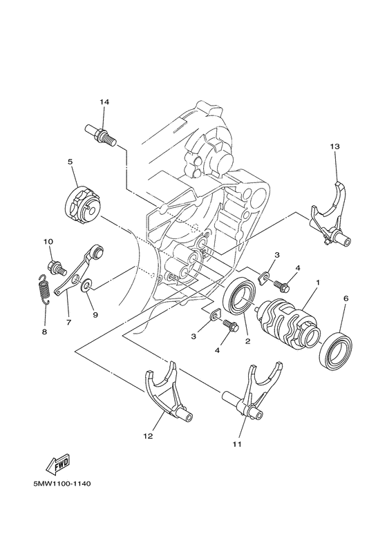 Shift cam. fork