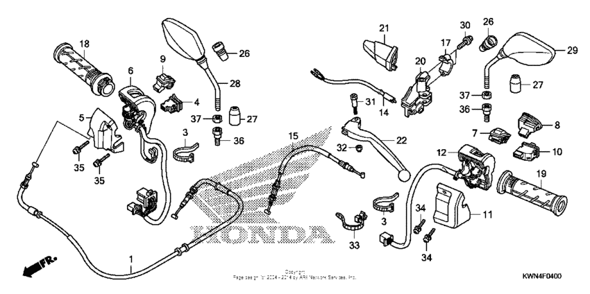 Handle lever + switch + cable