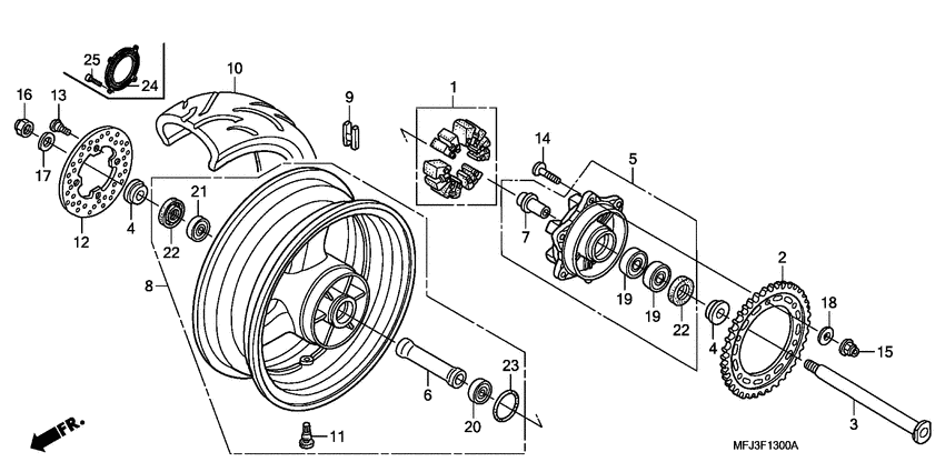 Rear wheel complete assy
