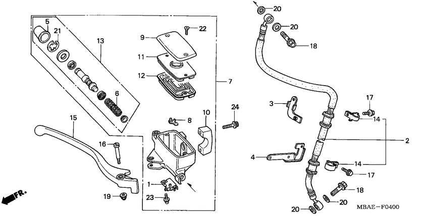 Fr. brake master cylinder