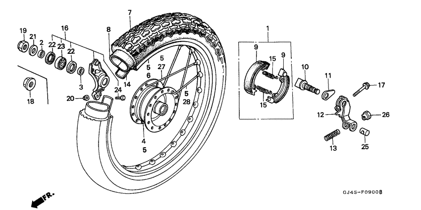 Rear wheel complete assy