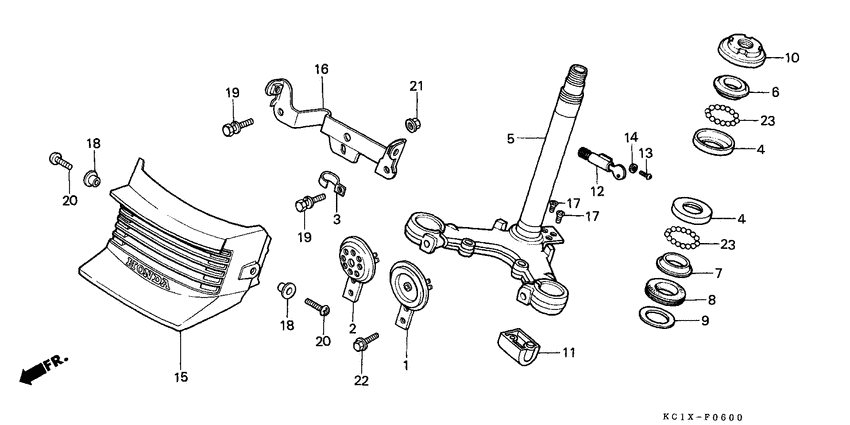 Steering stem/horn