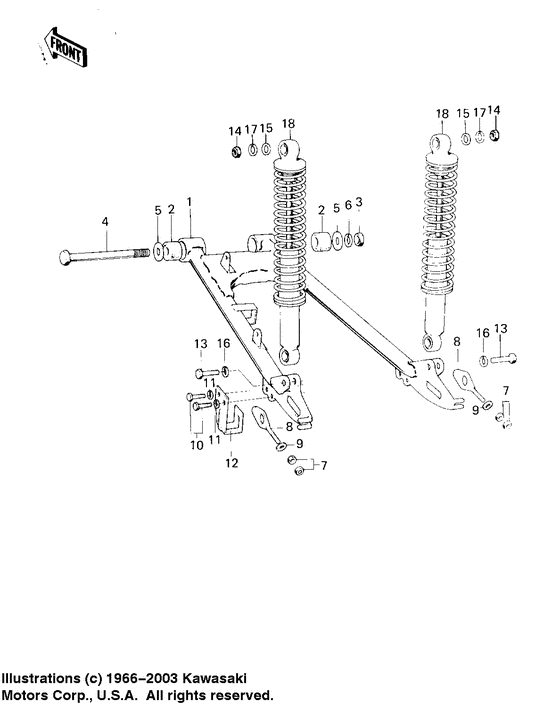 Swing arm/shock absorbers