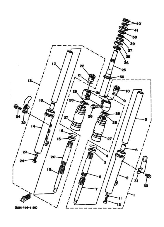 Front fork assy(ur silv